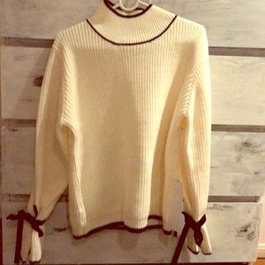 Contrast Ribbed Knit Sweater